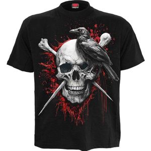 Spiral Death Raven T-Shirt Heren T-shirt - zwart - 4XL