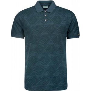 NO-EXCESS Poloshirt Polo Pique Allover Printed Stretch 24370496 078 Night Mannen Maat - M