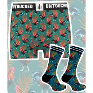 Untouched boxershort heren - heren ondergoed boxershorts - cadeau voor man - duurzaam - Rooster S Sokken 39 42