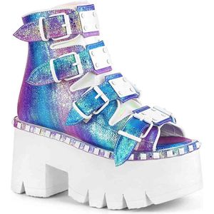 DemoniaCult - ASHES-70 Enkellaars - US 10 - 40 Shoes - Paars/Wit