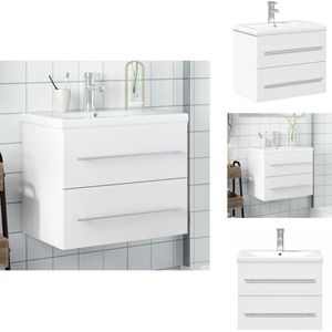 vidaXL Badkamer Wastafelkast - Badkamer Wastafelkasten - Wastafelkast - Badkamer Wastafel Kast - Wastafelkast met ingebouwde wasbak wit