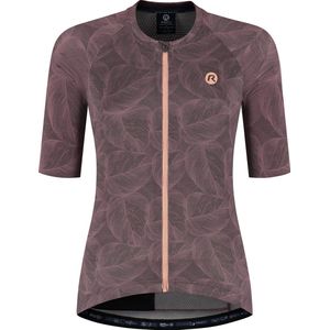 Rogelli Essential Graphic II Fietsshirt Dames - Korte Mouwen - Wielrenshirt - Bordeaux/Koraal - Maat XXL