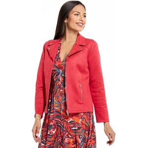 Jas met rits van fluweelachtige suède stof