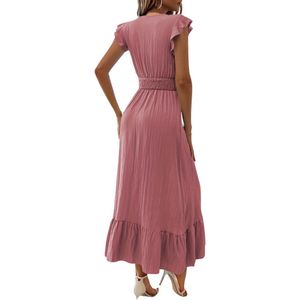 Nivard Zomerjurk Dames - Zomerjurken - Volwassen - Jurk - Ibiza Stijl - Sundress - Roze - Maat XL