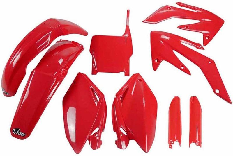 Ufo - HOKIT104F-070 - Vorkbeschermers & Kunststofset - Rood - Honda CRF 250R 2004-2005
