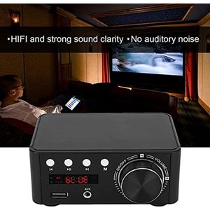 HiFi Bluetooth 5.0 Audio Versterker, 50 W x 2 Stereo Krachtige Digitale Audio Versterker Board Memory Card Speler voor Huishoudelijke Auto AMP Versterker Zwart