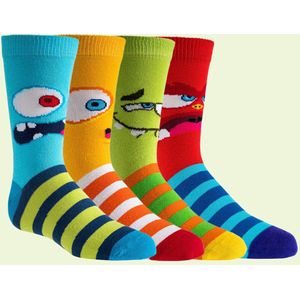 Kindersokken | Huissokken | Antislip | kleurrijke grappige sokkenpakket | happy sock printjes | voordeelpakket 9 paar | 3 thema's