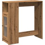 vidaXL - Bartafel - met - rekken - 101x40x103,5 - cm - hout - artisanaal - eikenkleur