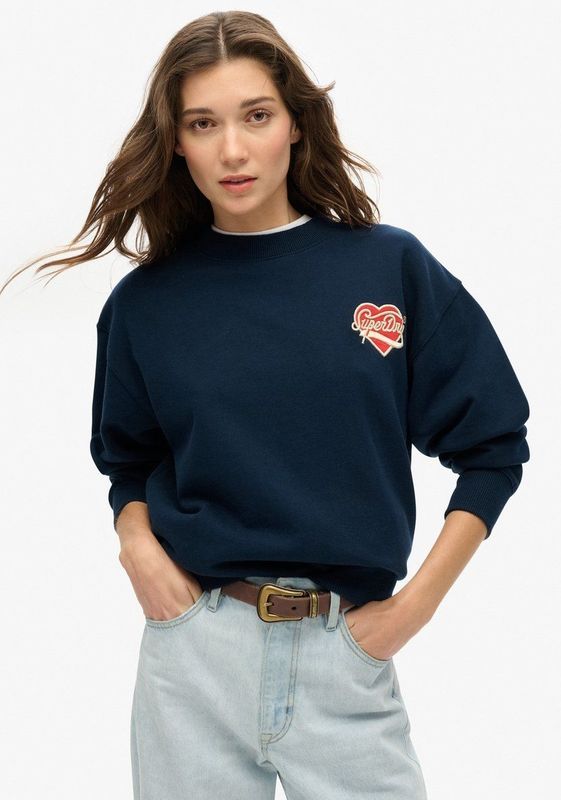 Superdry - Workwear - Losse Trui - Dames - Borduursel - Ronde Hals