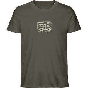 Grappig T Shirt Dames Heren - Camper - Kamperen - Vakantie - Khaki Groen - XXL