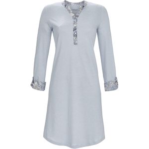 Ringella - Nachthemd - Blauw - Paisley - Lange Mouwen - Splithals met Knoopsluiting