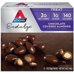 Atkins | Endulge | Chocolate Covered Almond | Doos | 5 x 28 gram | Koolhydraatarm eten doe je zó!