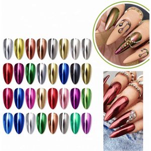 Guardian Beauty Nagelkunst Kristal Spiegelpoeder - Gepigmenteerde Kleuren (groen, zilver, blauw, roze, perzik en lichtroze) Mirror Powder - Glassy Pearl effect