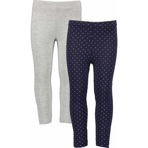 Blue Seven - Leggings - 2pack - Blauw met stip - Grijs - 116