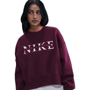 NIKE - w nsw phnx flc crew gls - Trui - Rood