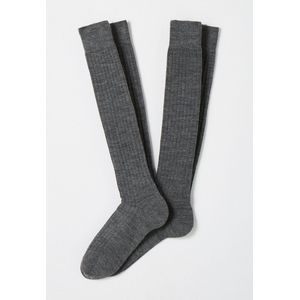 Damart - Set van 2 paar kniekousen in merinowolmix met derby ribbels - Mannen - Grijs - 44/45