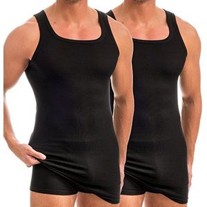 Extra Lange Onderhemden voor Heren - 2-Pack Katoen/Modal