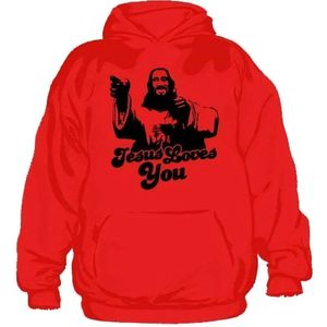 Hybris Jesus Loves You Hoodie SH-3-10664-H19-2 Red-S