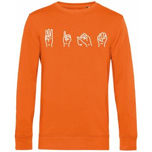 7431 - Sweater - Gebarentaal; Wijn-Pure Orange-XL