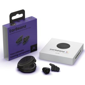 EarBeanz PartyBeanz Festival Oordoppen - Earplugs Festival - Geluidsdempende Muziekoordoppen - 19dB Gehoorbescherming - Ergonomische Oordopjes voor Festivals, Clubs en Concerten - Zwart