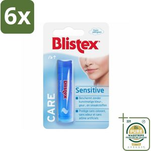 Blistex Lippenbalsem Sensitive - Voordeelverpakking - 6 stuks - Lippenverzorging - Hydraterende balsem