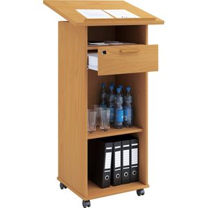 VCM Houten lessenaar Mobiele lessenaar Statafel op wielen Lade Melta Houten lessenaar Mobiele lessenaar Statafel op wielen Lade Melta
