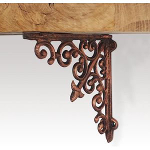 Barnwoodweb Plankdragers Metaal Classic Red Bronze - 17x17 cm - Trendy Stoere Industriële Bronzen Planken Dragers