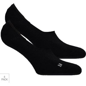 Bamboe Footies 6-Pack - Zwart - Maat 43-45 - Bamboe Kousevoetjes Voor Frisse Droge Voeten - Dames / Heren