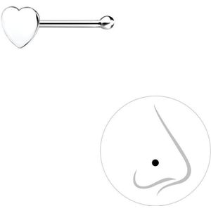 Joy|S - Zilveren petit hartje neuspiercing - 3 mm - 2 stuks