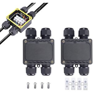 Waterdichte aansluitdoos IP68 voor kabelverbindingen - 4-weg connector en kabelwartel