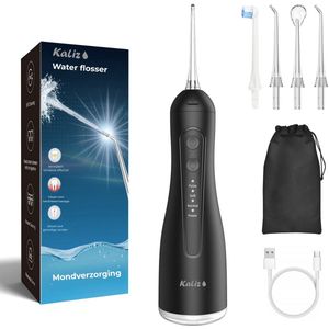Waterflosser - Monddouche - Tandplak verwijderaar - Tongschraper - Beugels reinigen - Oplaadbaar en Draadloos - 4 Standen - Kaliz