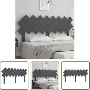 The Living Store Hoofdbord 159,5x3x80,5 cm massief grenenhout grijs - Houten Hoofdbord - Hoofdeinde - Grieze Hoofdbord - Massief Grenenhout - Landelijk Interieur