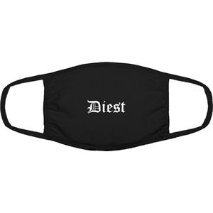 Diest mondkapje | gezichtsmasker | bescherming | bedrukt | logo | Zwart mondmasker van katoen, uitwasbaar & herbruikbaar. Geschikt voor OV