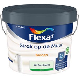 Flexa - Strak op de Muur Binnen Muurverf Mat - Wit Eucalyptus - Mengverf - 2.5 Liter