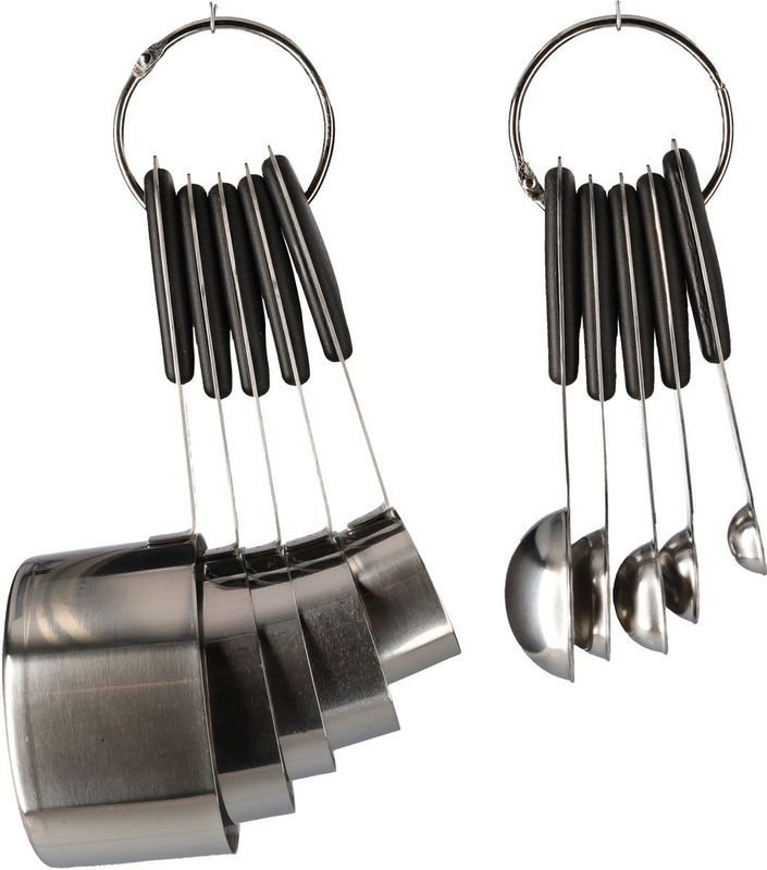 Maatbekers - Luxe Set van 10-delig - Maatlepel - Zilver - Duurzaam - Voor Precies Wegen En Meten