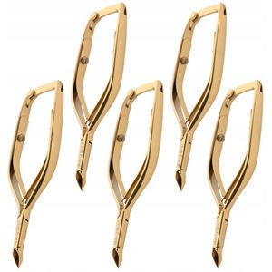 Gouden Nagelriemtangetjes Dubbele Veer 5mm Premium Scherpe 5 stuks