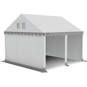 GO-PRO 4x4 Partytent met grondframe Wit-Grijs