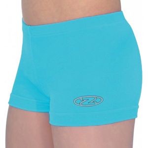 Turquoise effen velours turnbroekje maat 104-110 meisjes gymbroekje blauw blauwe lichtblauw lichtblauwe mint minte velourse fluweel fluwelen