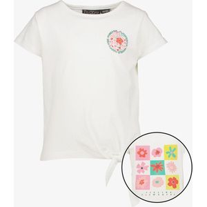 TwoDay meisjes T-shirt met backprint en knoop - Wit - Maat 92