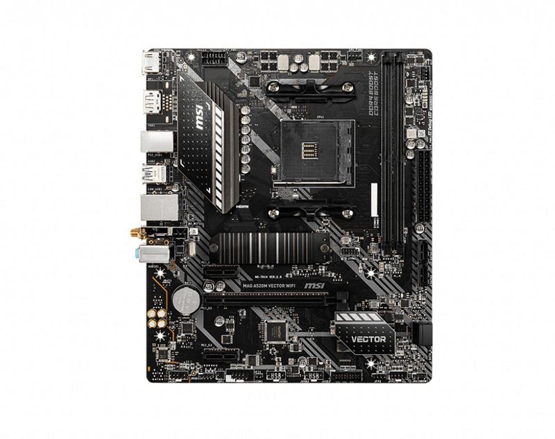 MSI - MAG A520M VECTOR WIFI - Moederbord - Micro-ATX - AM4 - Ondersteunt 64 GB RAM