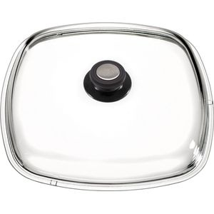 Eurolux Ovenbestendige Glazen Deksel - 26x26 cm - Met Hittebestendige Knop
