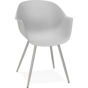 Alterego Grijze design stoel met armleuningen 'KELLY'