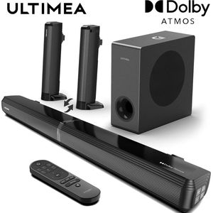 Ultimea - Apollo S60 - Soundbar - 2-in-1 - 4.1ch Soundbar voor TV - Stereo - BT 5.3 - 280W - 99dB - Afneembare soundbar - Luidsprekers - Luidsprekerkabels - Speaker - Zwart