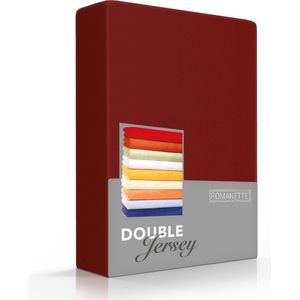 Comfortabele Dubbel Jersey Hoeslaken Bordeaux | 180x200| Heerlijk Zacht | Extra Dikke Kwaliteit