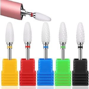 5 Stuks Keramische Nagelboortjes voor Elektrische Nagelvijlen - Geschikt voor Pedicure en Nail Art