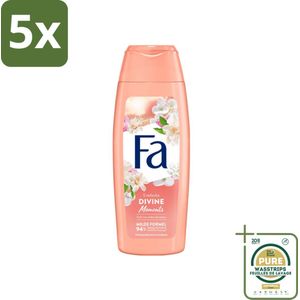 5 x Fa - Douchecrème - Divine Moments - Verzorgen & Voeden - Verfrissend - 250 ml - Grootverpakking - Douchecrème - Crème Douche - Wilde Camelia's - Verzorgende Geur - Natuurlijke Ingrediënten