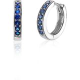Zinzi zilveren oorringen 15 x 3mm donkerblauw ZIO191DB