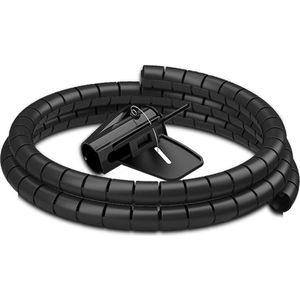 Seki Spiraalband, 15-100 mm, 20 meter, zwart, flexibele kabelslang, spiraalslang, kabelbescherming, voor het bundelen van kabels
