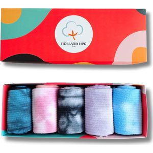 Holland Hug - 5 Paar - Heren Dames Sokken - Batik Verven -