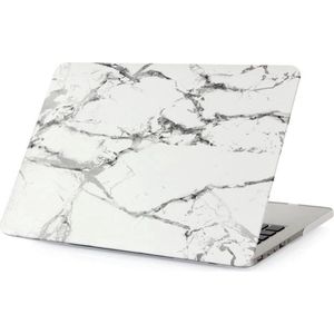 Shop4 - Geschikt voor MacBook 13 inch Pro Retina Hoes - Hardshell Cover Marmer Wit Grijs